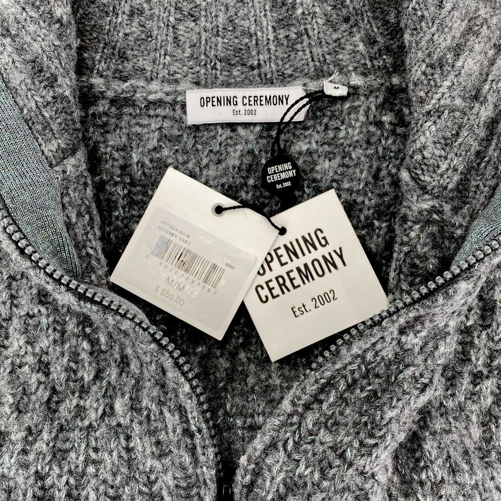 OPENING CEREMONY Cable Fuzzy Knit Wool Sweater - Picture 11 of 13